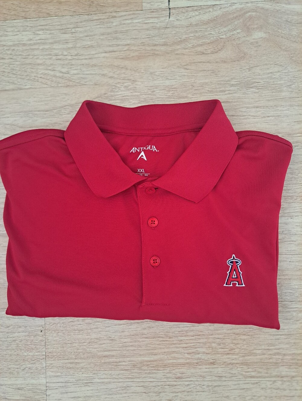 Antigua Red Polo with Los Angeles Angels A Patch